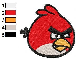 Coloured Angry Birds Embroidery Design